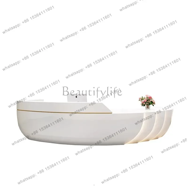 Checkout Front Desk Reception Counter Barber Business Clinic Reception Desks Beauty Salon Luxury Mostrador Recepcion Furniture
