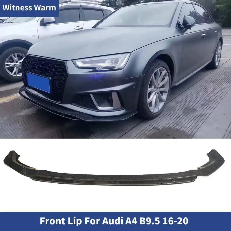 Mathiateurs de pare-chocs avant en fibre de carbone pour Audi A4, B9.5, S-Line 2019, 2020, kit de carrosserie tablier
