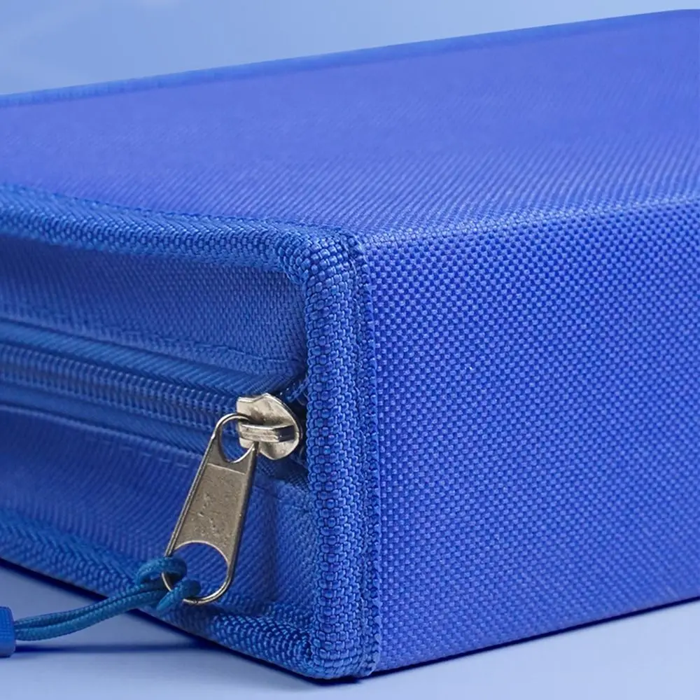 Tas Penyimpanan Pena Seni Kapasitas Besar Tas Pensil Kantong Pena Penanda Ritsleting Lipat Organizer Pena Penanda untuk 24/36/48/60 Buah