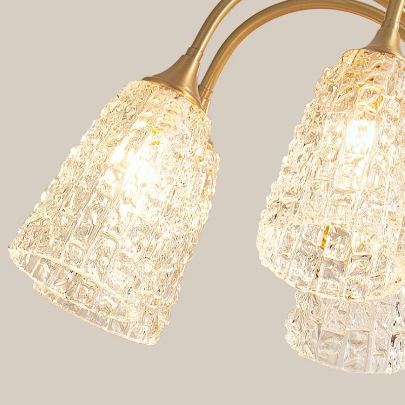 الأوروبية الفاخرة جميع النحاس LED الثريات أسطواني كريستال قلادة أضواء غرفة المعيشة فندق مطعم غرفة نوم مصابيح معلقة #6