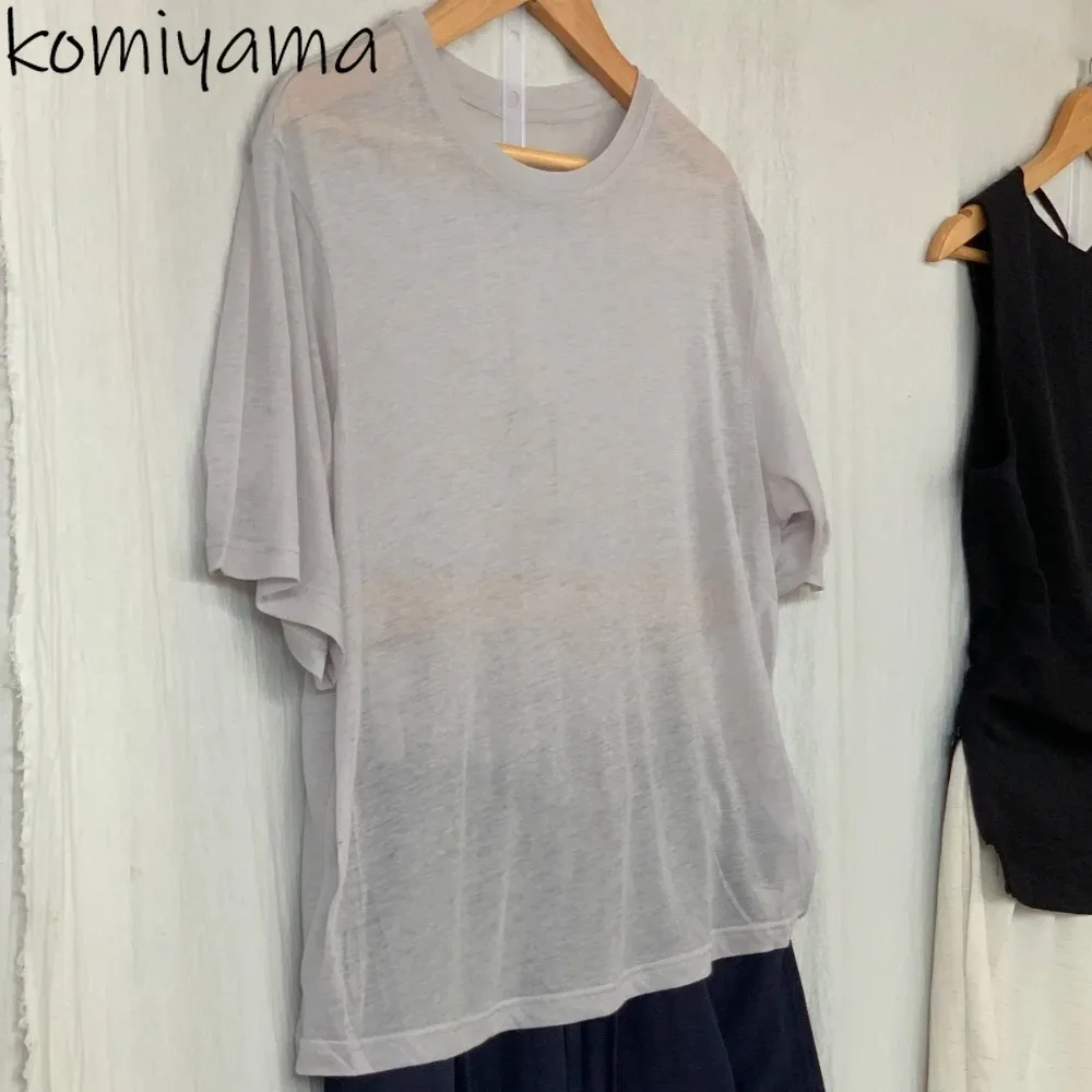 

Summer Round Neck Short Sleeve Tops Loose Casual Sun Protection T-shirts Japan Style Elegant Temperament T Shirt Women