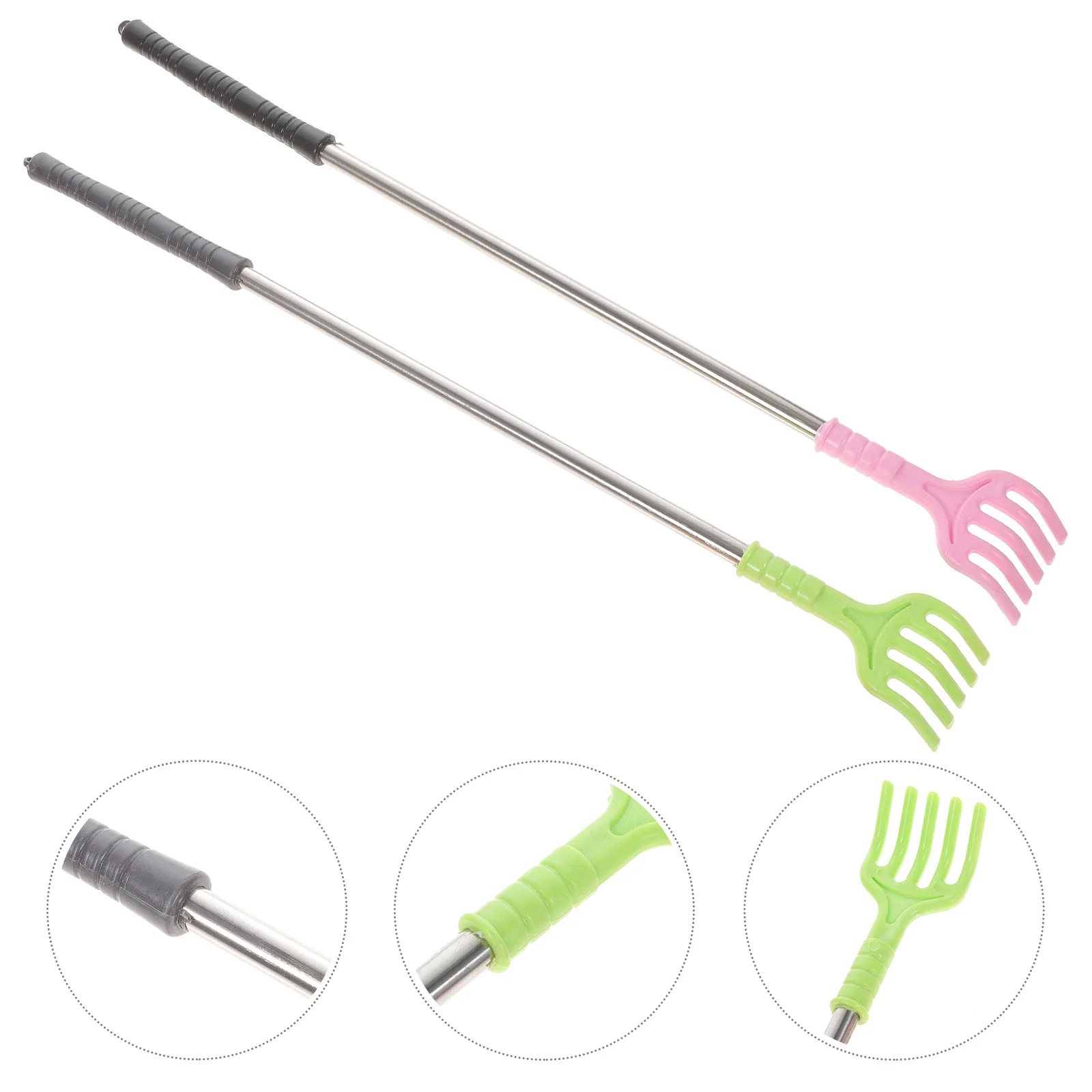 2 Pcs Body Scratcher Stainless Spatula Scalp Massager Tool Claw Back Scratchers Metal Steel Man