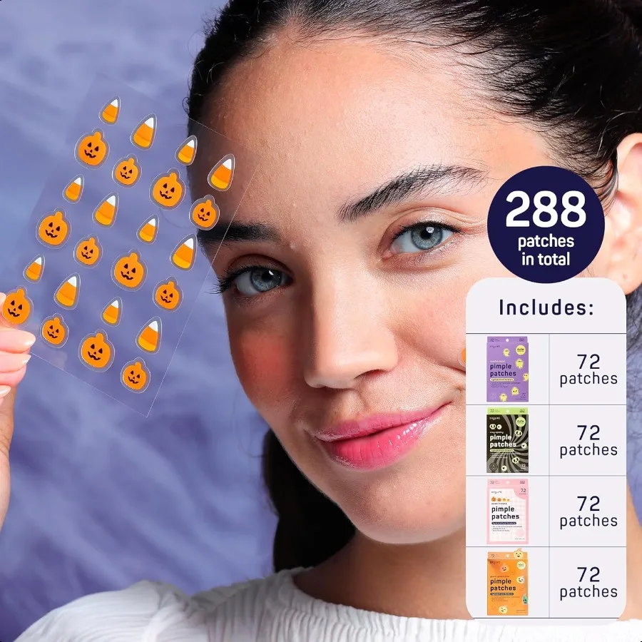 Patchs de boutons d'halloween qui brillent dans la nuit, patchs de Zit hydrocolloïdes coréens pour le visage, autocollants de boutons d'halloween Gi