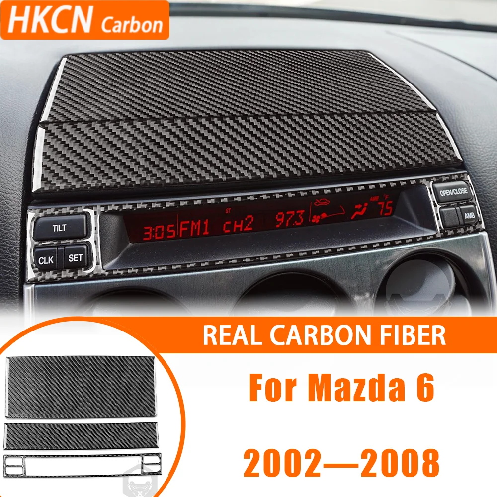 Compatible with Mazda 6 2002—2008 Car Accessories Carbon Fiber Interior Center Console Display Panel Cover Trim Sticker