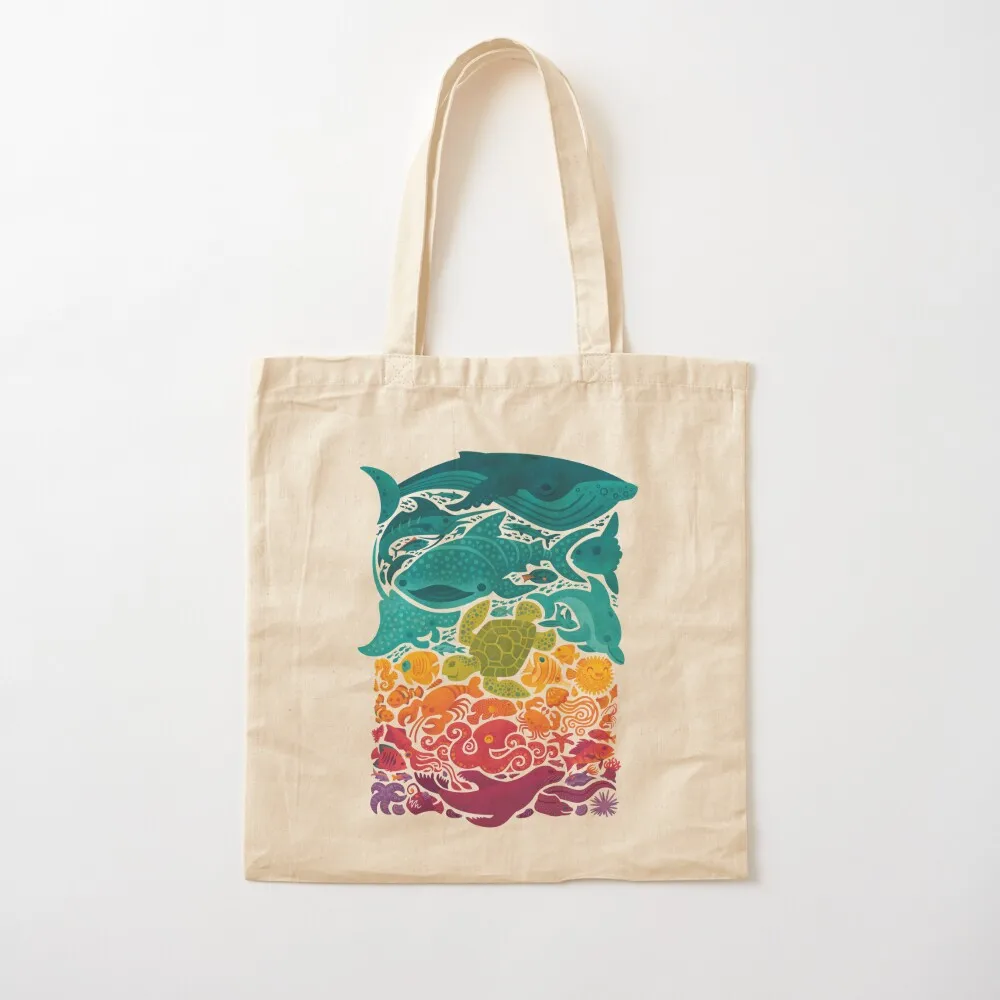 

Aquatic Spectrum Tote Bag foldable reusable bag shopper bags Canvas Tote Bag