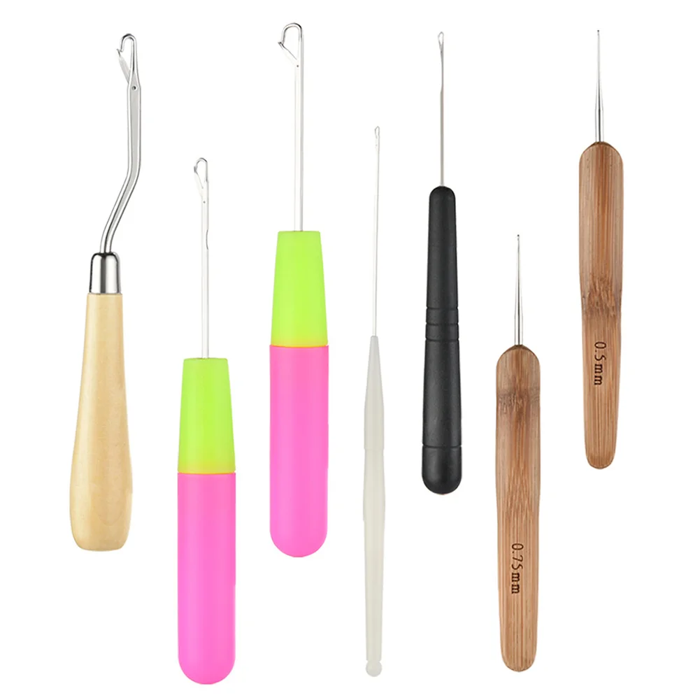 

Крючки для вязания, инструмент для шитья, пластиковые и деревянные крючки-иглы для волос, крючки для вязания свитеров и носков