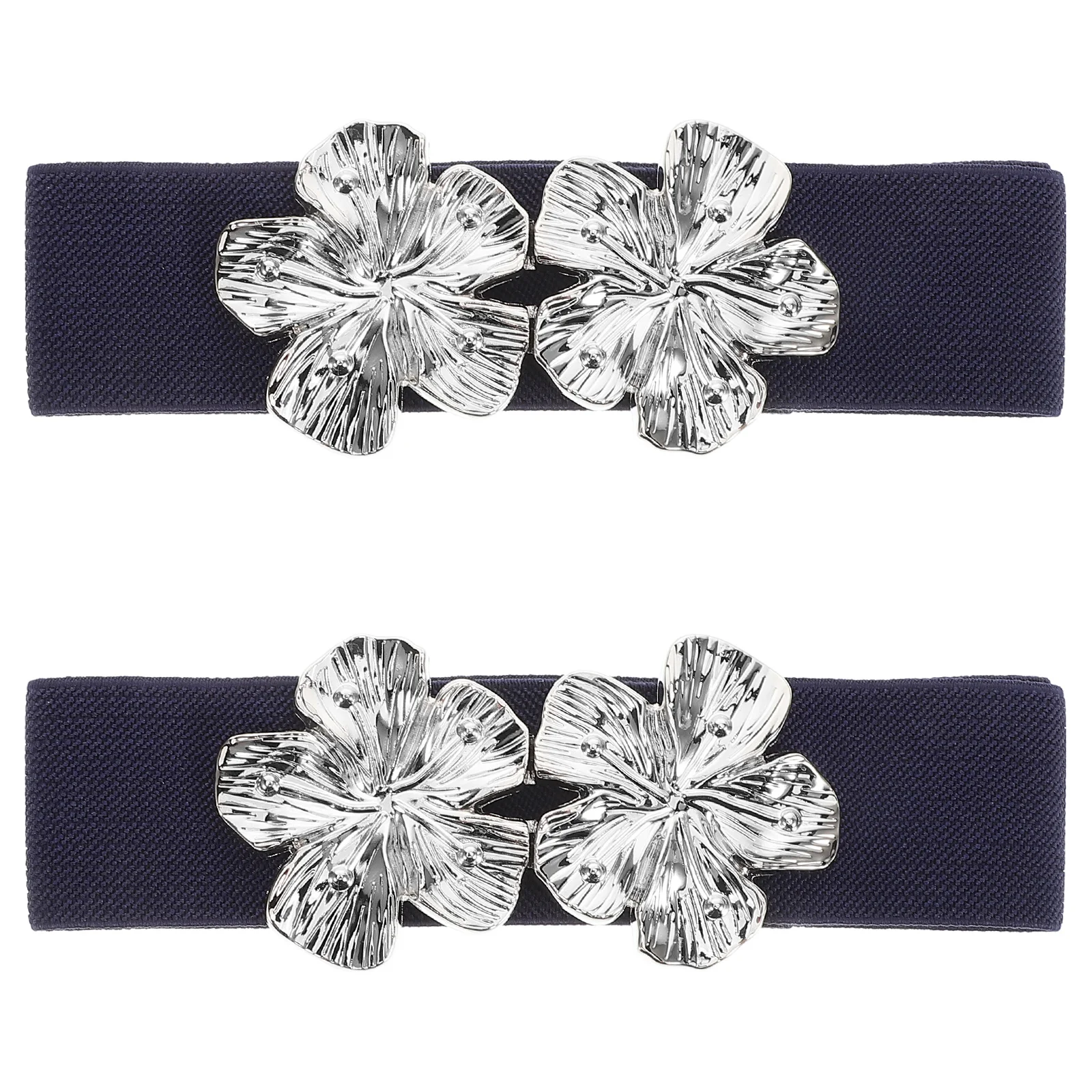 

2Pcs Stretchy Waist Belt for Women Elegant Floral Buckle Wide Elastic Dress Waistband for Party Travel Beach Stretch Waist Belt
