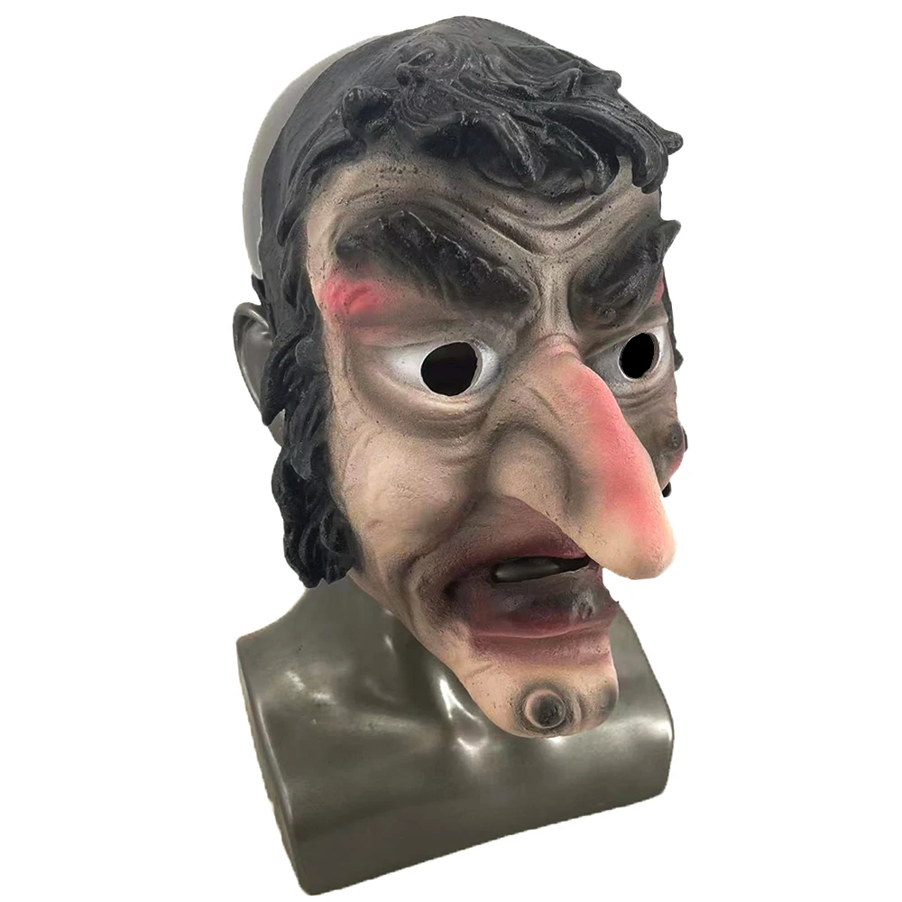 Halloween New Latex Full Face Mask Big Nose Man Mask Horror Toy Party Mask Horror Props Scary Toy Holiday Decoration Supplies