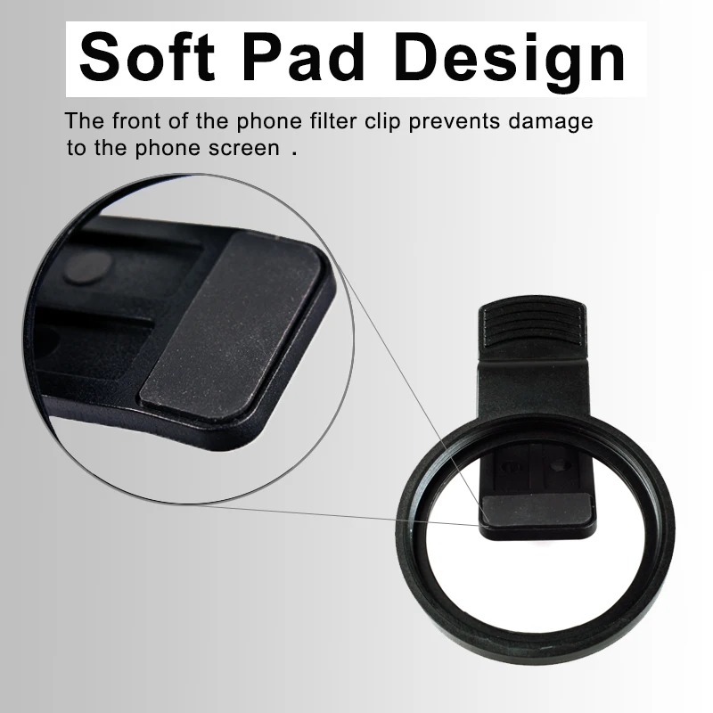 Lightdow 52mm Phone Filter Clip Plastic Filter Holder and CPL Filter for IPhone Huawei Xiaomi Samsung Phones