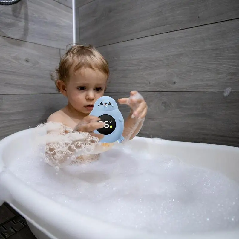 Sensore di temperatura per bambini Bagno Indicatore di temperatura dell'acqua digitale impermeabile Design animale carino Display a LED con sensore aggiornato