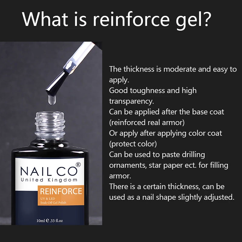 NAILCO 10/15 مللي تعزيز هلام قاعدة علوية معطف هلام طلاء الأظافر UV LED نقع قبالة هلام البولندية مسمار الديكور ورنيش مسمار الغراء هلام