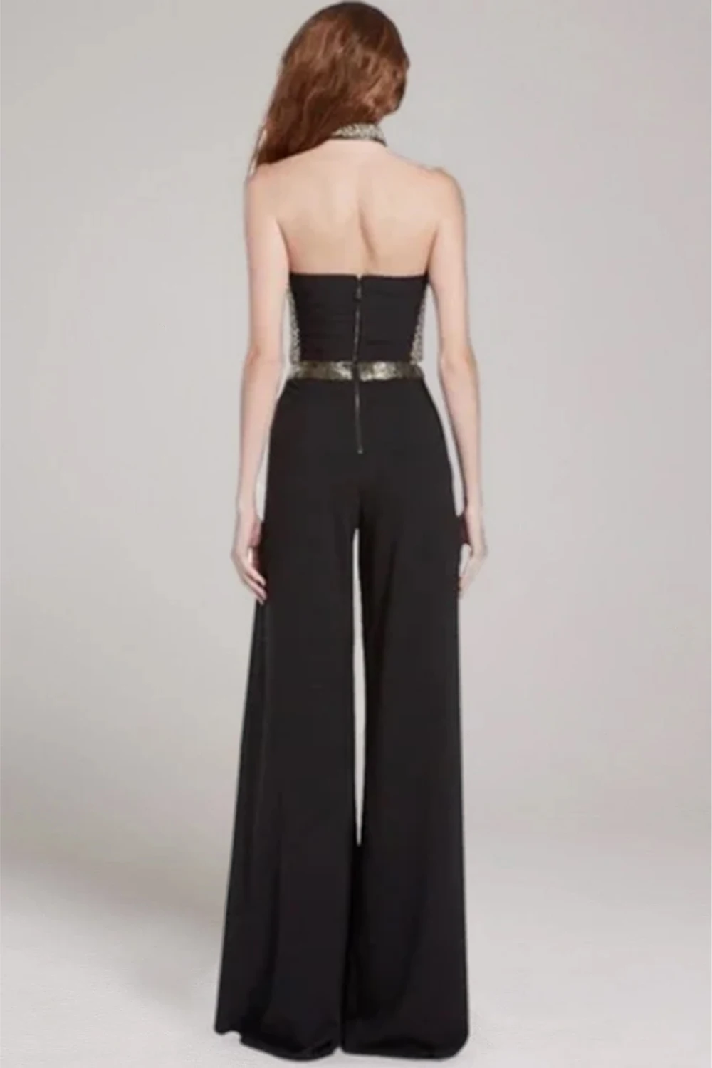 Combinaison sans bretelles à paillettes pour femmes, combinaison fendue en Patchwork, dos nu, fente à la taille, noire, combinaison de soirée et de mariage, 2026