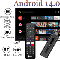 Smart TV Stiсk 4k Android 14 Convert TV to Smart Device Portable Wifi6 H313 BT5.0 Voice remote 2GB 16GB HDR10+ Set Top Box 8K