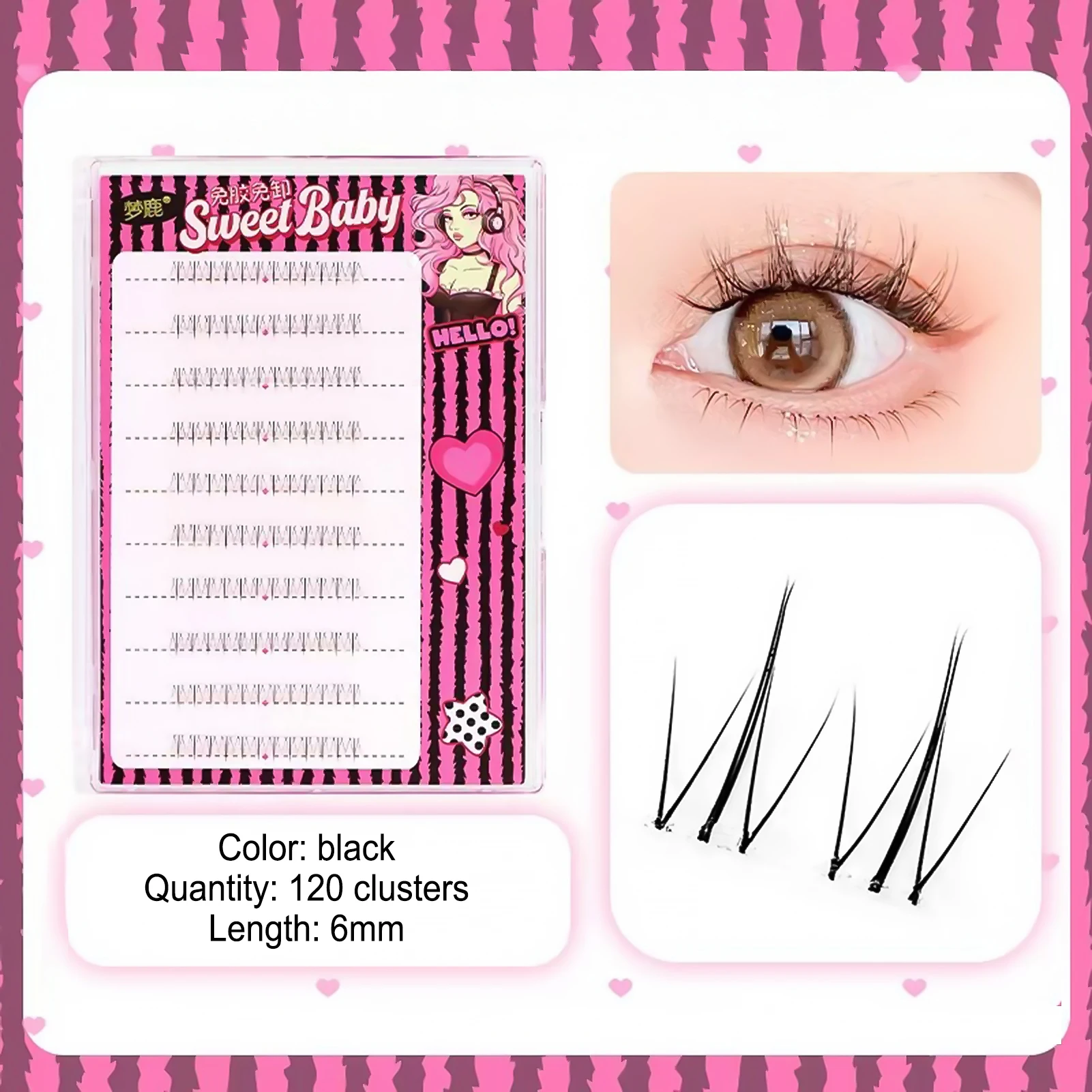 8/10 linhas de clusters de extensão de cílios autoadesivos sem cola natural reutilizável tira cílios perfeitos para meninas maquiagem ampliar olhos