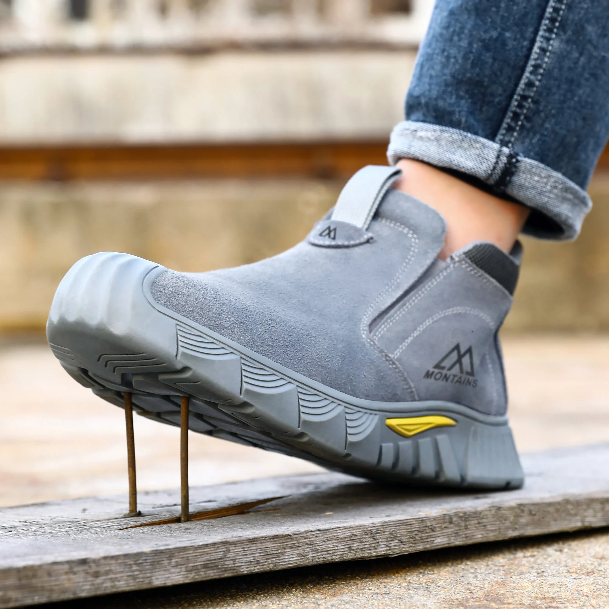 Stoßfeste und durchstichsichere Sicherheitsschuhe für Herren, Stahlkappen-Sicherheitsstiefel, Arbeitsschuhe mit Gummisohle, Herren-Sportschuhe ﻿ – Detail 5