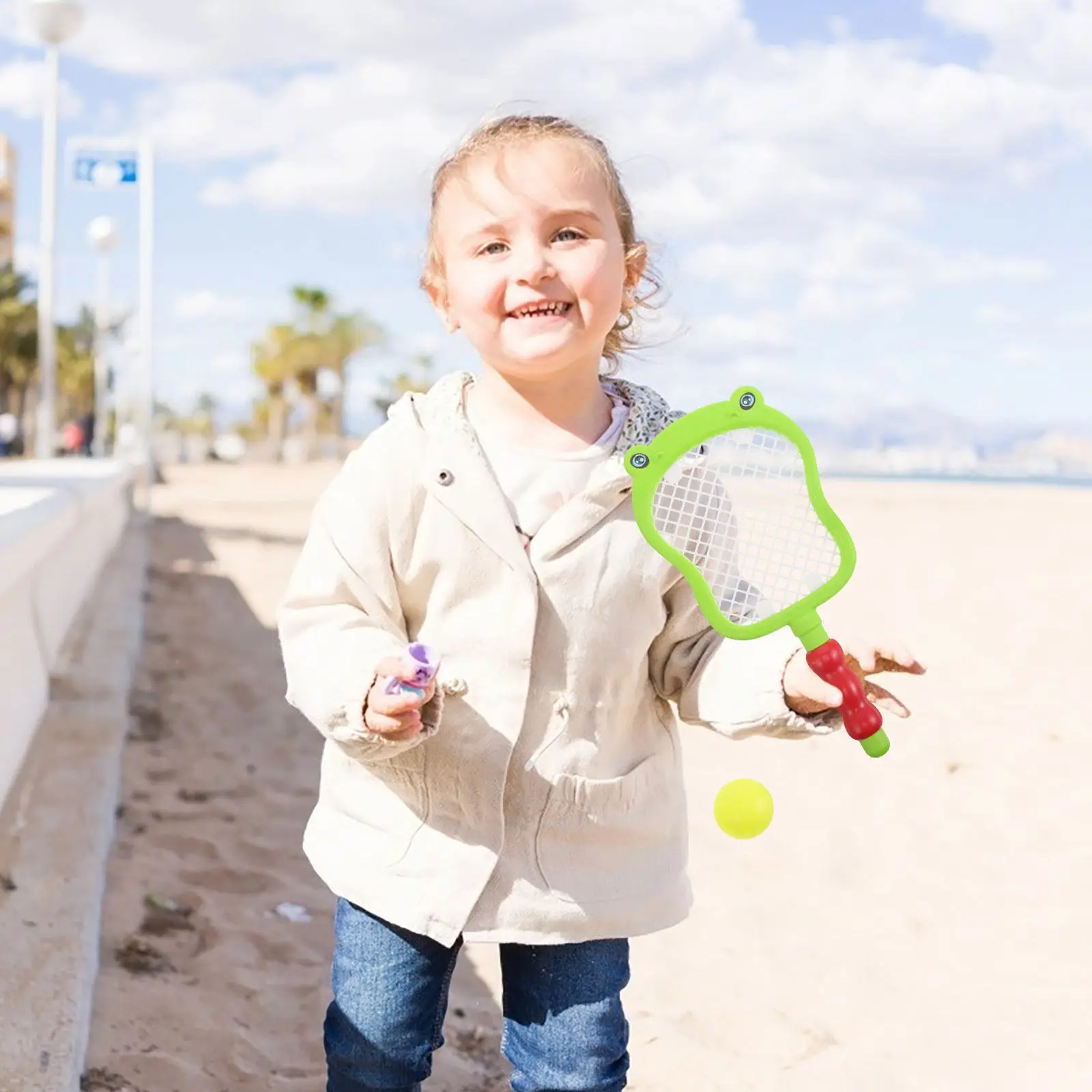 

1 комплект детских теннисных ракеток, легкие, удобные для детей, нетоксичные пластиковые ракетки, идеально подходят для начинающих, возраст 3-10 лет