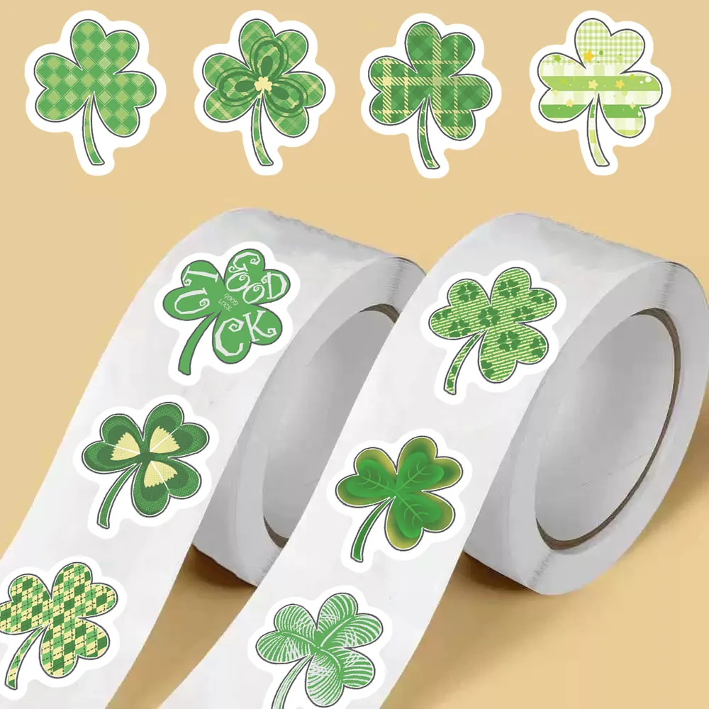 500 قطعة/لفة الحظ سانت باتريك DayStickers الهاتف الأخضر الكرتون مقاوم للماء دراجة الإبداعية دراجة الشارع الشهير الكتابة على الجدران ملصق #2