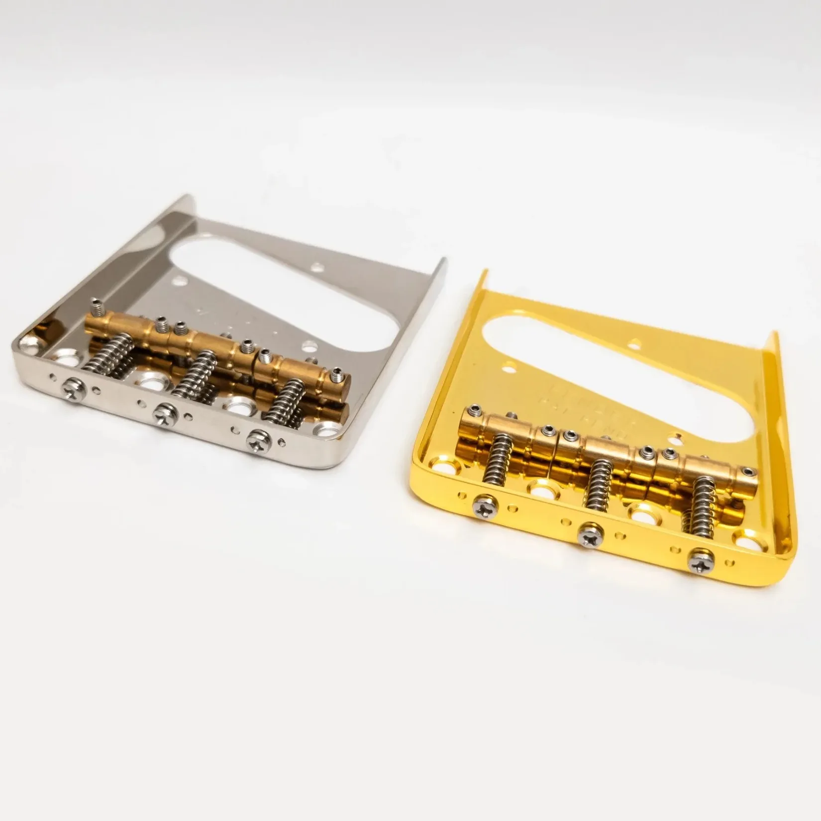 Electric Guitar Bridge with 3 Brass Saddles String Through Body for 6 String Guitar Replacement Parts Gold Chrome For TL