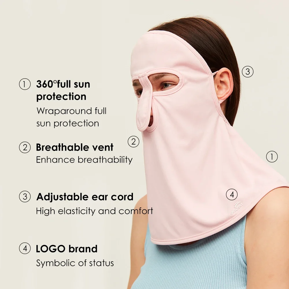 OhSunny  New Sun Protective Scarf Breathable Anti-UV UPF50+ Neck Flap Women Sunscreen Wraps for Cycling Hiking