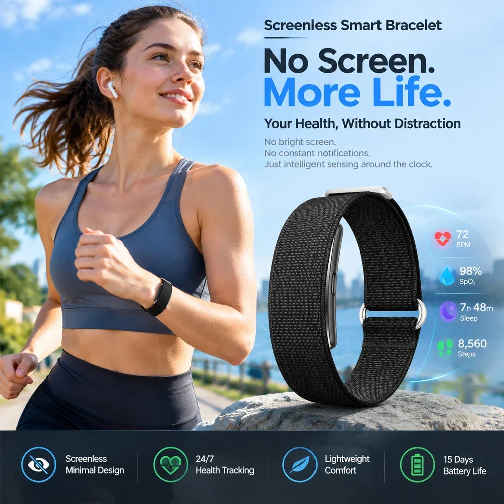 New HT51 Smart Health Band Heart Rate HRV Blood Pressure Body Call reminder 3ATM Waterproof Fitness Tracker Band Men Women 2026