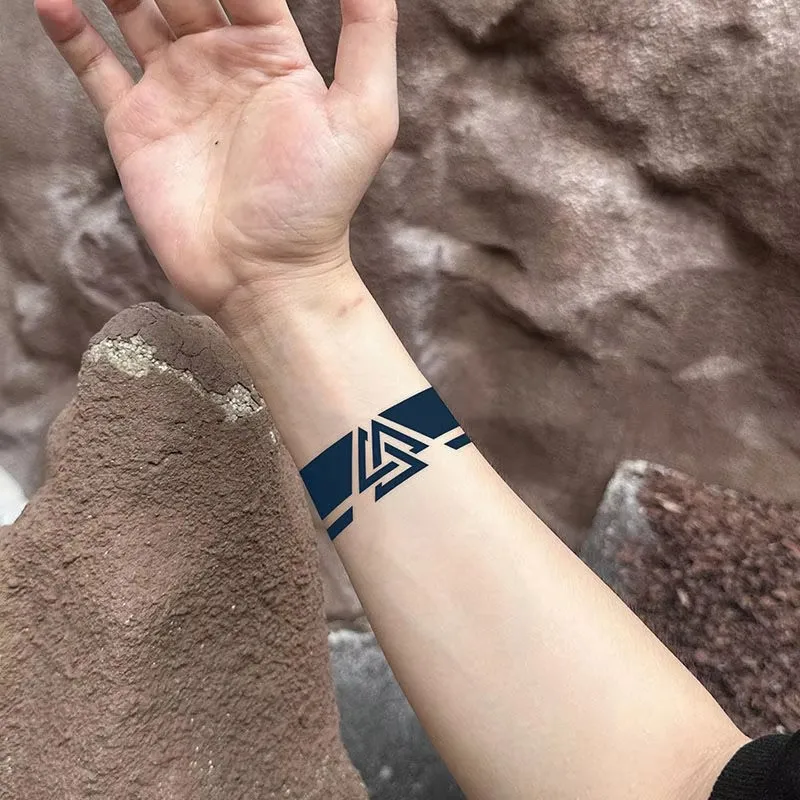 

Кольцо на руку, татуировки с травяным соком, наклейки с геометрическим узором, водонепроницаемые, прочные, для женщин и мужчин, для шрамов, искусственный Tatouage Adesivos, хит продаж