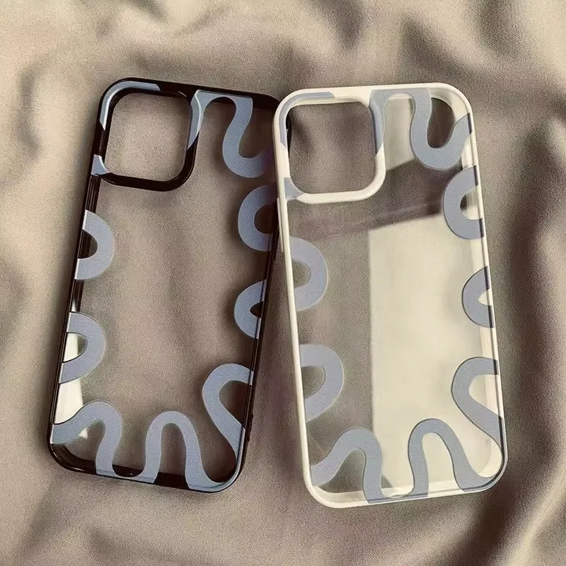 Lrregular Wave Color Block Phone Case For Samsung Galaxy A06 A16 A54 A35 A15 A55 A52 A34 5G S25 S24 S23 S22 Ultra S24 FE Cover
