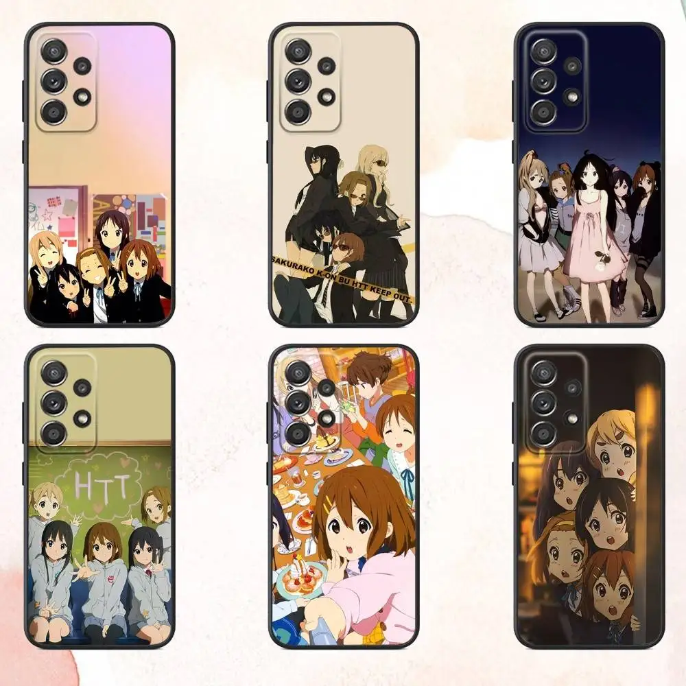 เคสโทรศัพท์ลายอนิเมะ K-K-ON สำหรับ Samsung S25,S24,S21,S22,S23,S30,Ultra,S20,Plus,Fe,Lite,Note,10,9,5G สีดำ