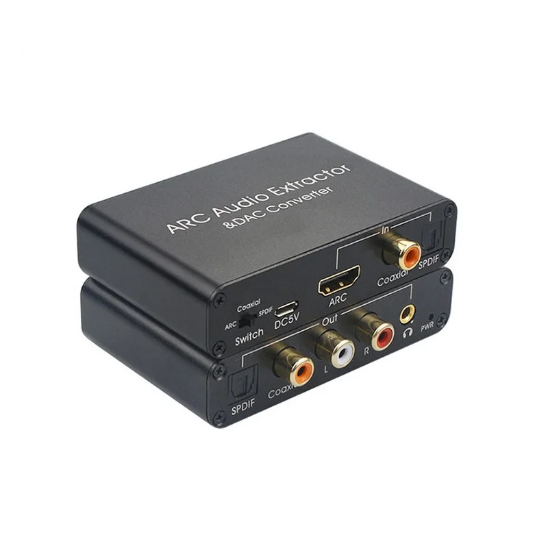 HDMI ARC Audio Extractor DAC Converter Adapter Digital Optical SPDIF Coaxial to Analog 3.5mm L/R Stereo DAC HDMI Audio Converter