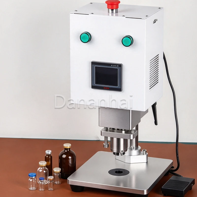 Vial Bottle Capping Machine, Automatic Electric Crimping Capper, Desktop Sealing Machine For Pharma Bottles