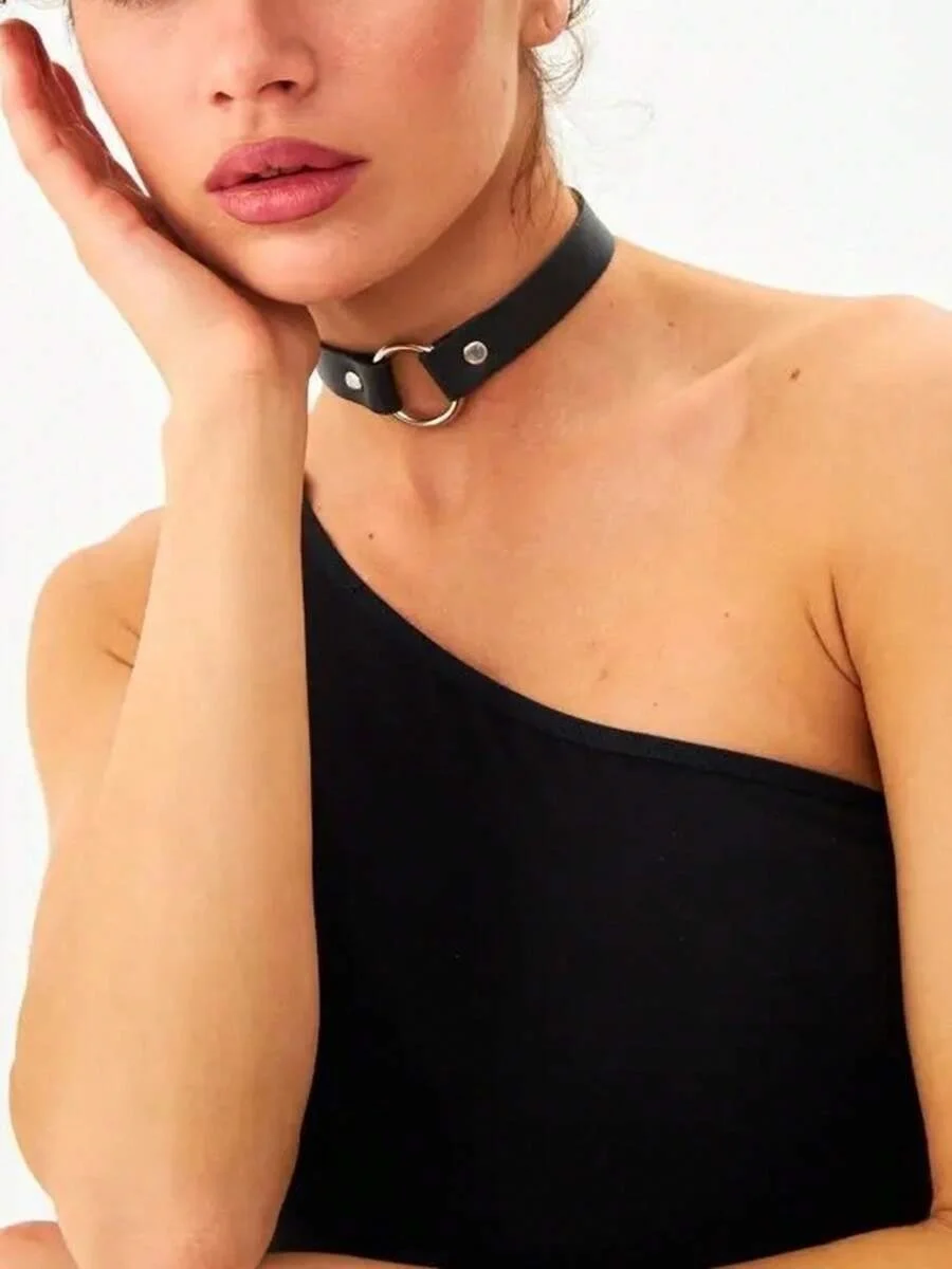 Персонализированное модное ожерелье из искусственной кожи в стиле панк, хип-хоп, готический персиковый воротник в форме сердца, трендовый кожаный воротник с сердечком любви