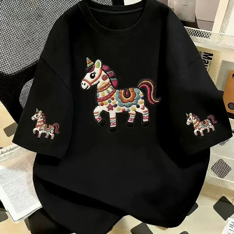 

Весна 2026: Модные парные футболки с коротким рукавом и милым мультяшным принтом для молодежи, для путешествий