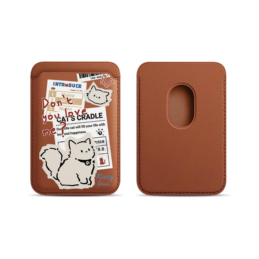Kitty Love Leder-Kartenetui Handyhülle Kartenhalter für Magnetische Hülle Geeignet für alle iPhones für Magsafe Karten-Handy-Rückentasche – Detail 19