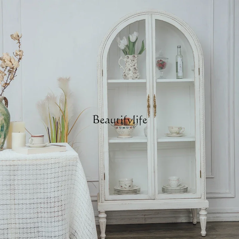 

French Home Bookcase Floor with Door Solid Wood Display Wall Living Room B & B ShelfLX