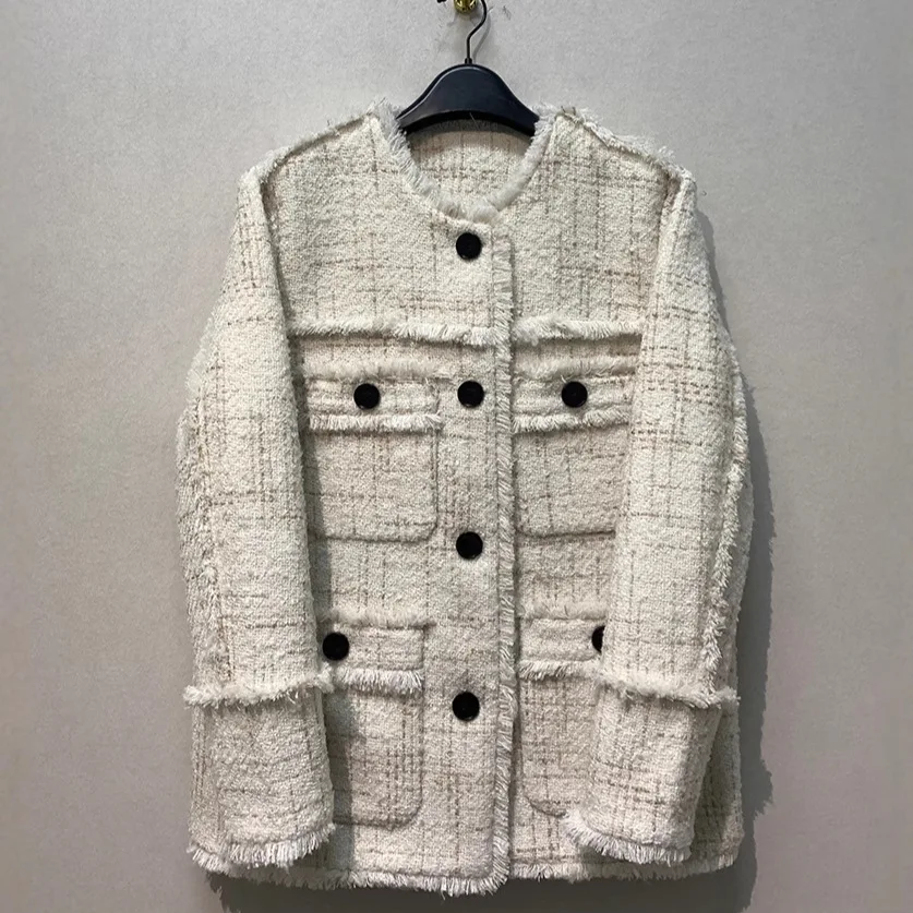 

Autumn and Winter New Women's Woolen Coat Loose Splicing Coat