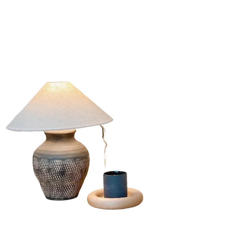 Rhino Creation Moroccan Natural Pottery Mud Handmade Wabi Sabi Wind Zen Art Bedside Entrance Light
