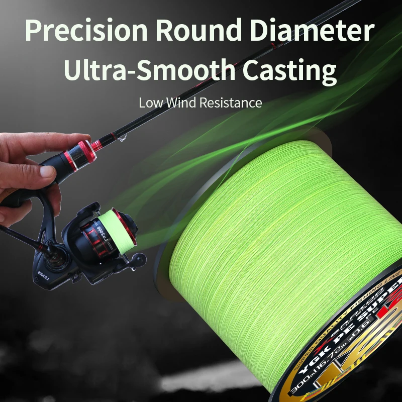 

12 Stands PE Fishing Line Precision Round Diameter Ultra Smooth Casting Braided Fishing Line