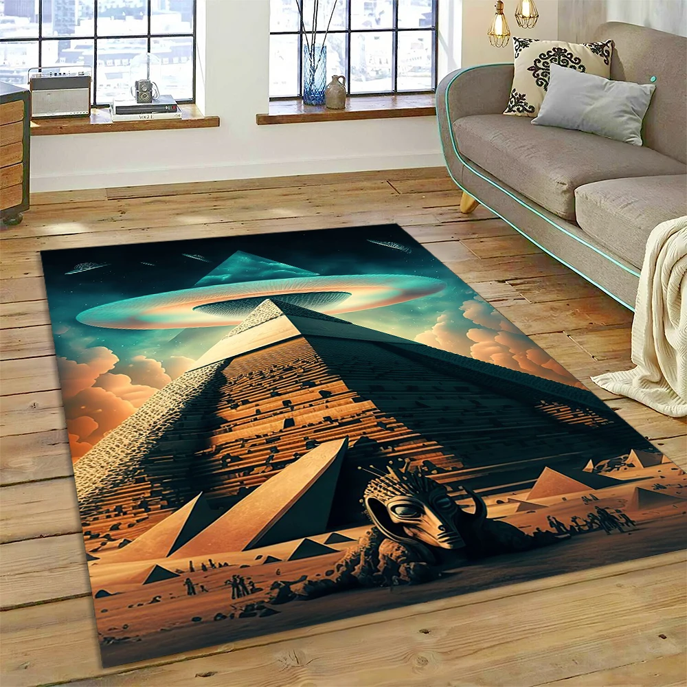 Egyptian Pyramid Famous Architecture Carpet Rug for Home Living Room Bedroom Sofa Doormat Decor,Kids Area Rug Non-slip Floor Mat