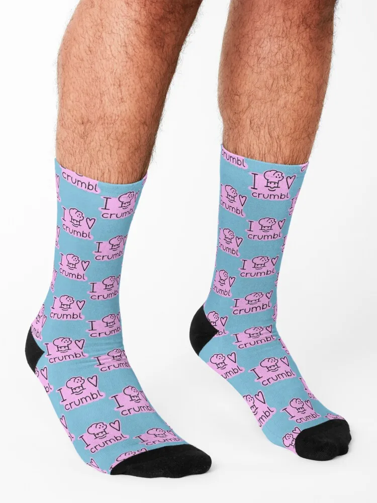 أنا أحب Crumbl Socks المشي لمسافات طويلة مخصص ركوب الدراجات الكاحل الرجال الجوارب الفاخرة المرأة