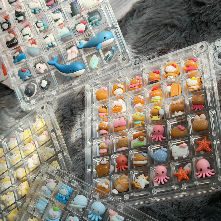 36/64/100 Grids Clear Acrylic Nail Rhinestone Display Organizer Crystal Diamond Stone Storage Box Jewelry Container Decoration