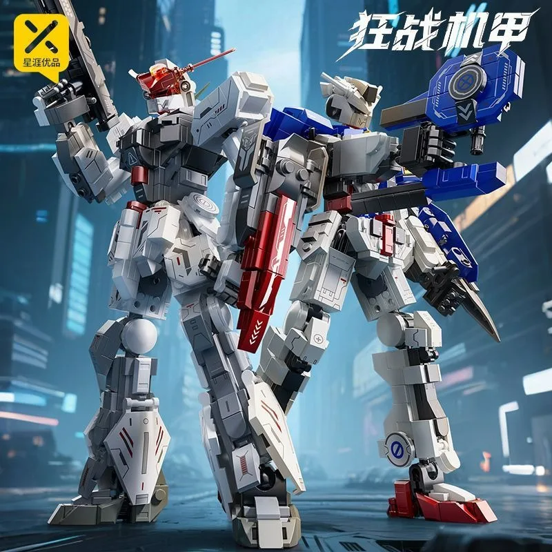 Frenzy Mech Building Blocks Transformable Robot Assembly Model Display Piece Anime Cartoon Decor Collectible Toy Holiday Gift