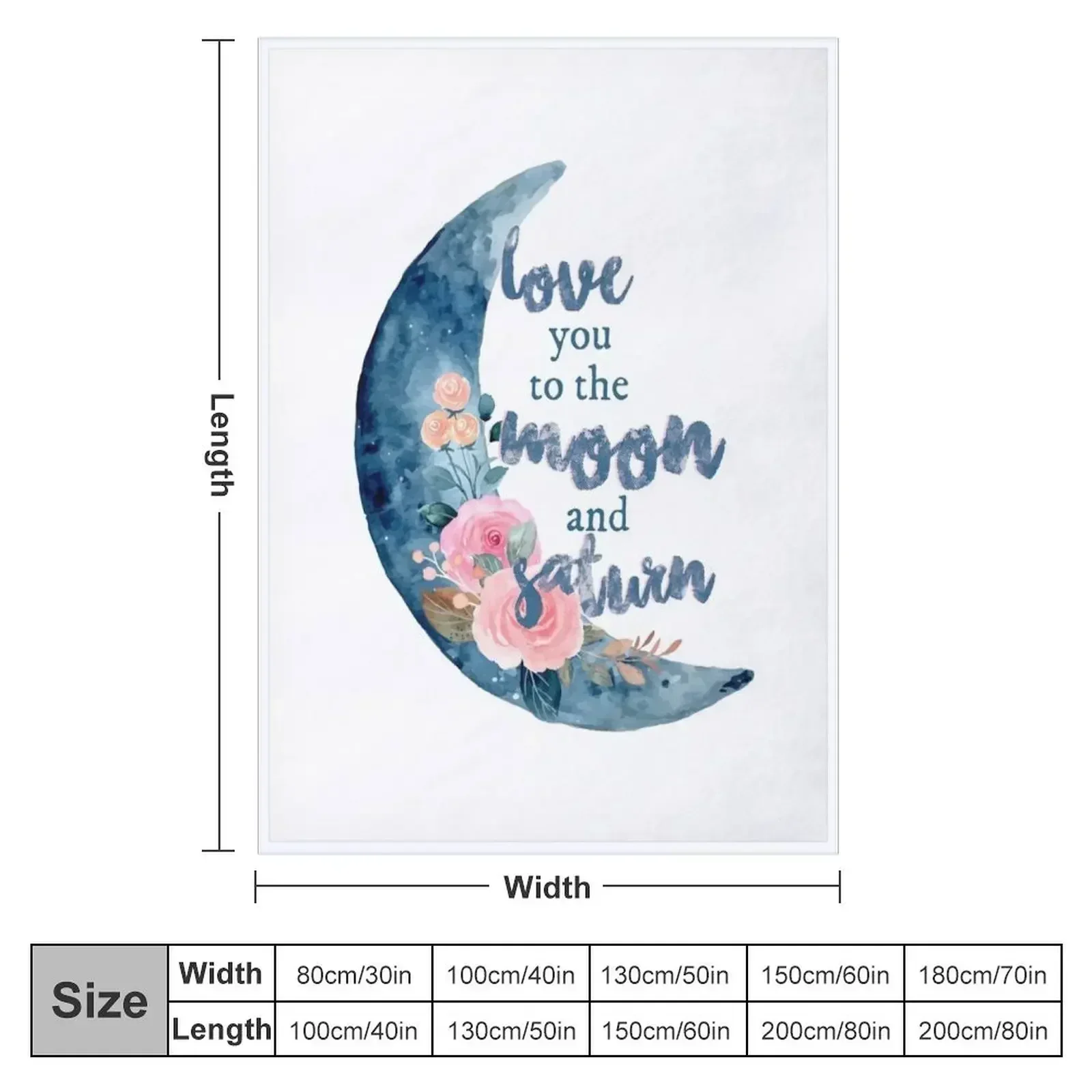 love you to the moon and saturn seven Throw Blanket For Sofa Thin Bed Fashionable Blankets For Sofas Kid'S Bed linens Blankets