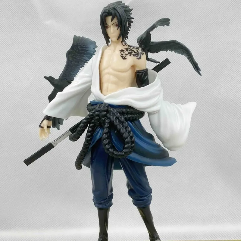 27cm Crow Curse For Inuki Sasuke Handmade Hokage Gk Grass Chicken Sword Crow Wooden Base Model Anime Collection Gift