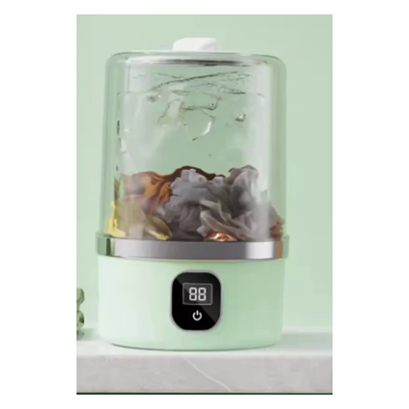 A74E-For Underwear Washing Machine For Baby Clothes Cleaning Rechargeable Laundry Washer Appliance For Towels Green