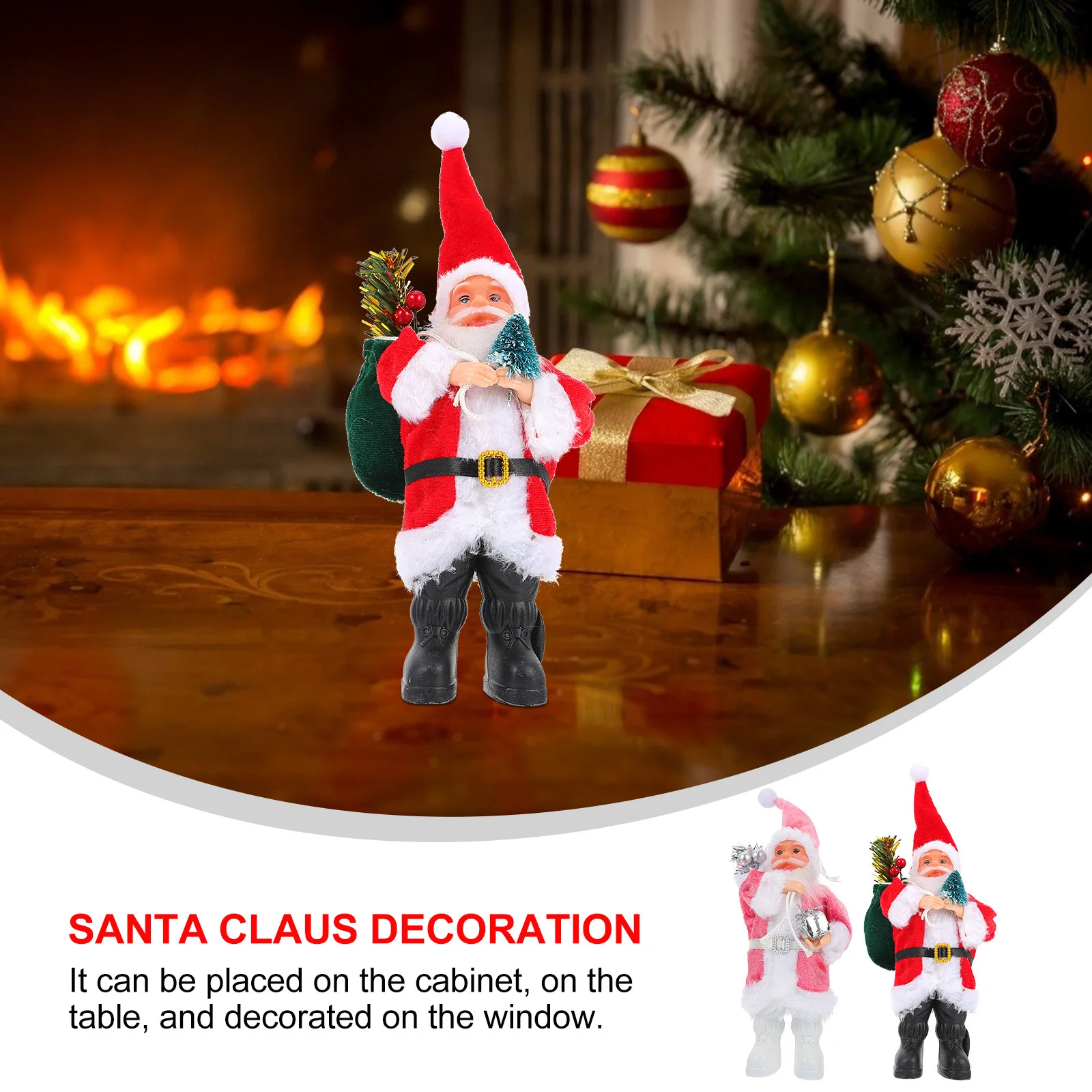 

2 Pcs Christmas Party Decoration Supplies Santa Claus Ornament Xmas Hanging