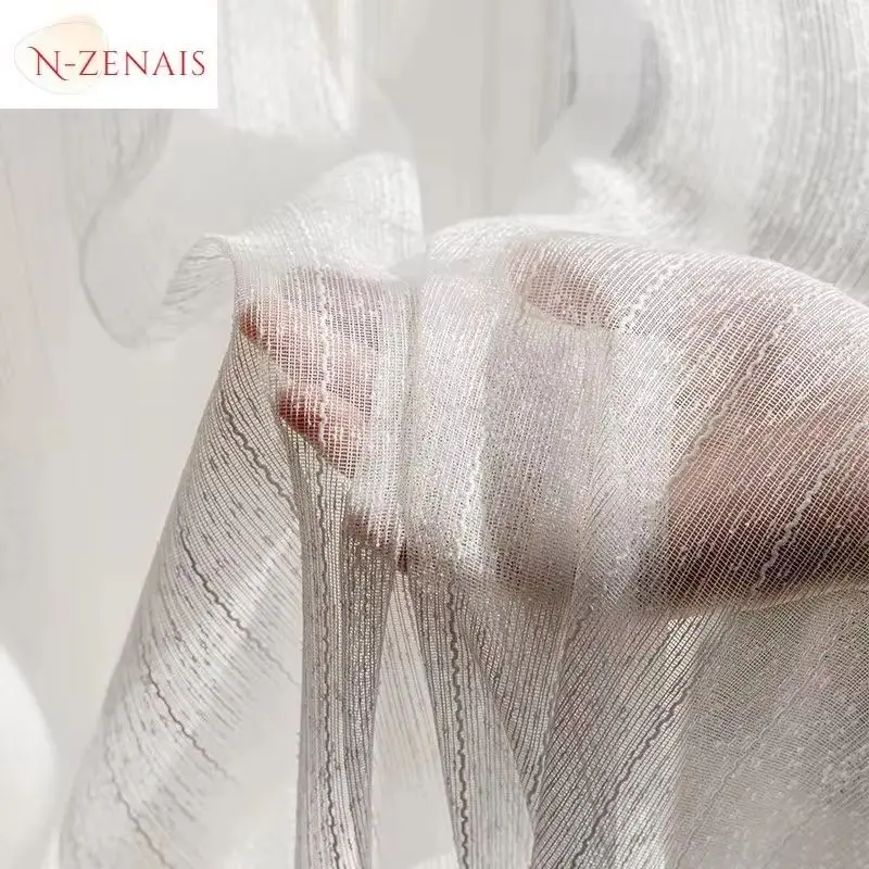 Maßgefertigte Französische Retro-Spitze Lichtundurchlässige Wasserdichte Fenstervorhänge Transparente Gardinen für Wohnzimmer Esszimmer Schlafzimmer Weißer Tüll