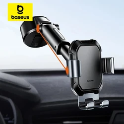 Baseus-Suporte do telefone do carro da gravidade com ventosa, suporte universal ajustável no carro GPS Mount para iPhone 12 Pro Max, Xiaomi POCO