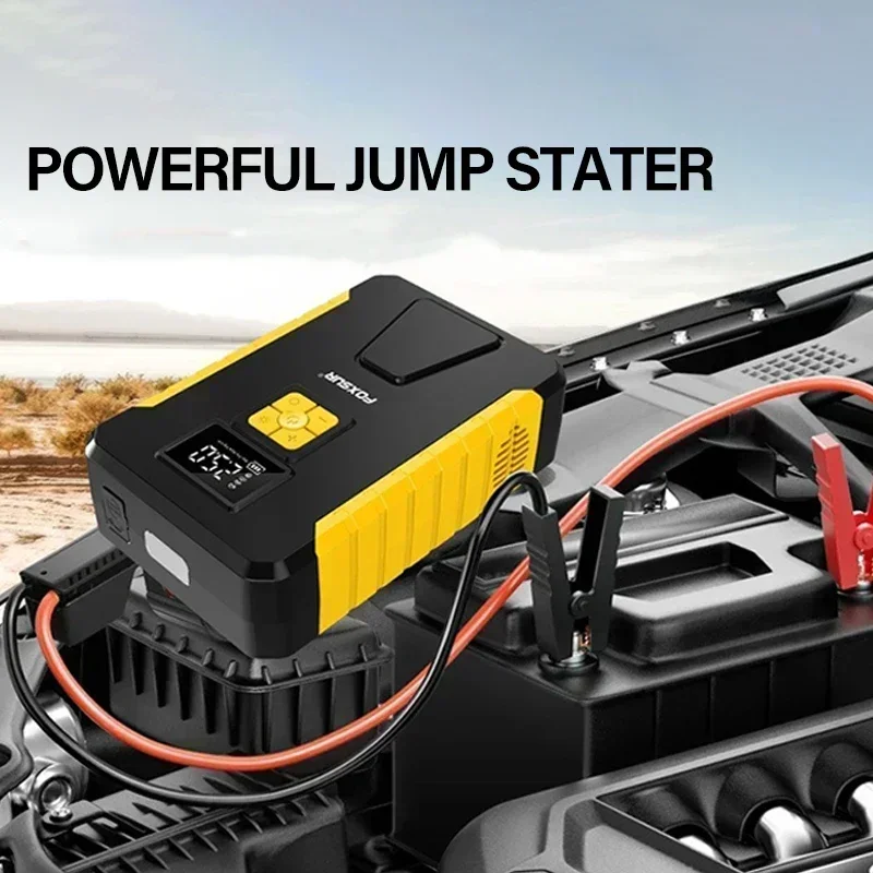 150psi Tire Inflator Portable Air Compressor Electric Air Pump 4 in 1 Car Jump Starter Power Bank Booster with LED Light for Car