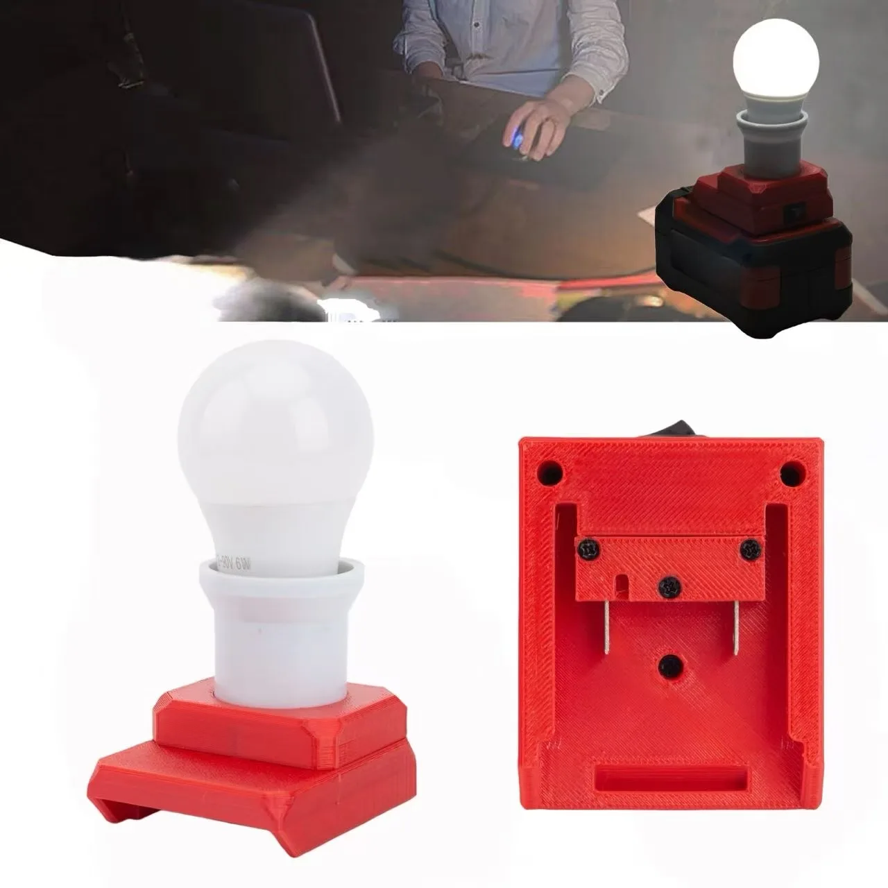 

Комнатная лампа с питанием от аккумулятора, светодиодная рабочая лампа E27, лампа для Ozito 18 В, литиевая серия X-Change (батарея в комплект не входит)