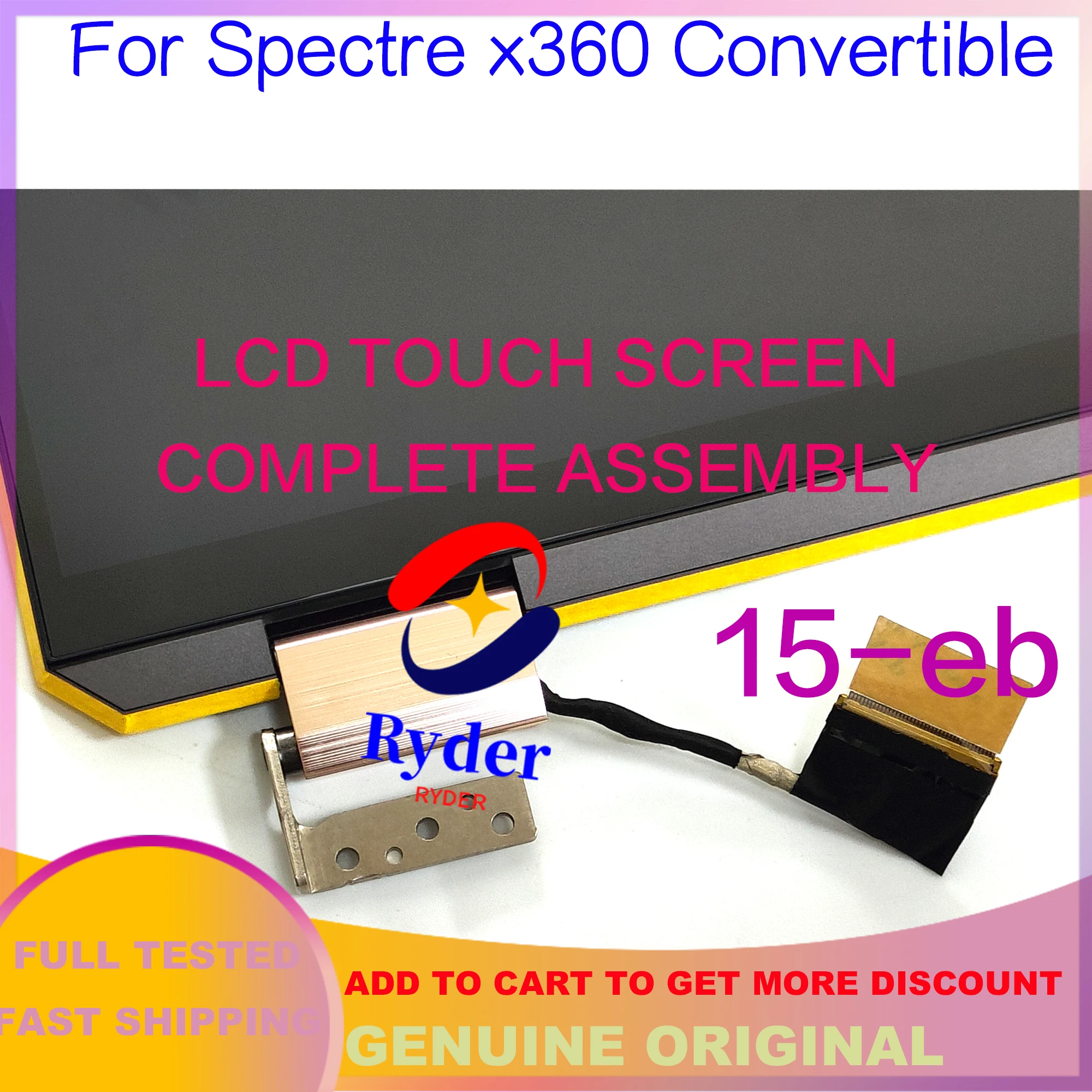 Imagem -04 - Tela Táctil do Lcd para o Portátil Conjunto Completo Partes Superiores hp Spectre X360 15-ea 15-eb0001na 15t-eb100 15-eb0043dx 15t-eb0043dx