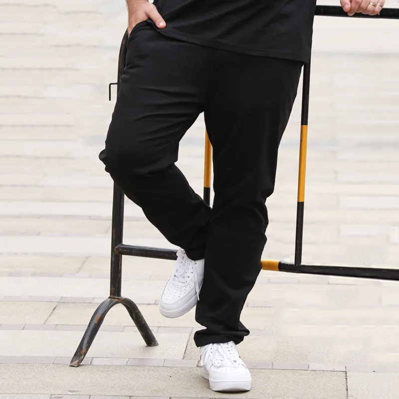 Large Size 48 50 Mens Straight Cut Cotton Slack Casual Trousers Khaki Black Long Pants